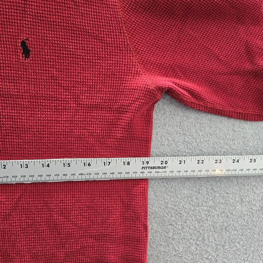 Polo Ralph Lauren Men Sleepwear M Red Embroidered Pajama Shirt Logo Long Sleeve
